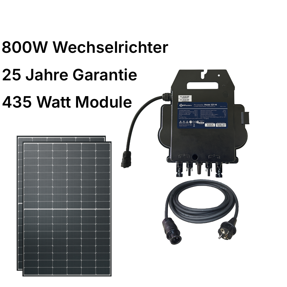 800 Watt Wechselrichter, 435 Watt Module, Full Black Optik